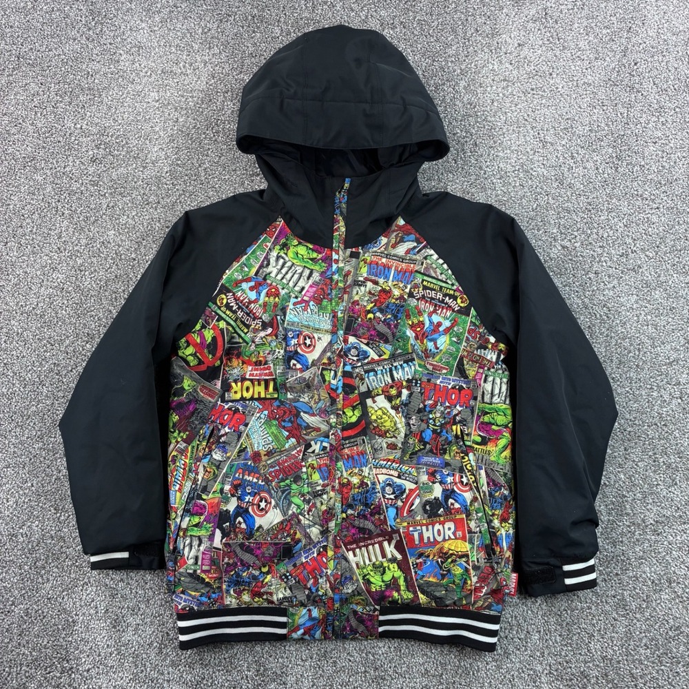 Burton Marvel Game Day Jacket Boys Medium Snowboard Ski Comic Superhero